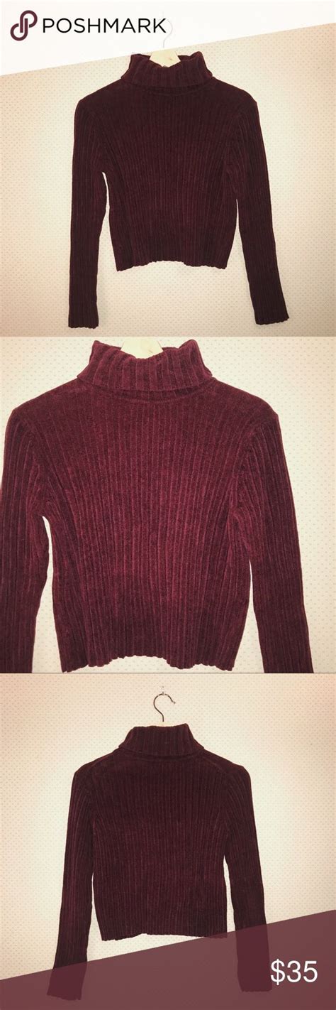 Cozy Burgundy Cropped Turtleneck Sweater The Cutest And Coziest