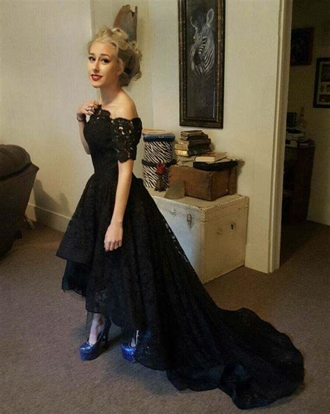 Short Black Lace Prom Dress With Sleeves