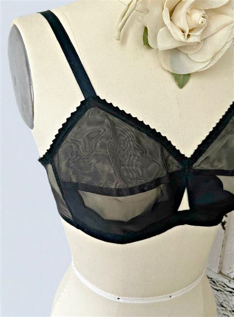 Vintage Lingerie 1950s PERMALIFT Black Nylon And Rayo Gem