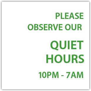 Holiday Inn Quiet Hours Sign