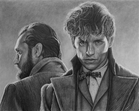 Newt Scamander and Dumbledore Drawing | Drawings, Fantastic beasts ...