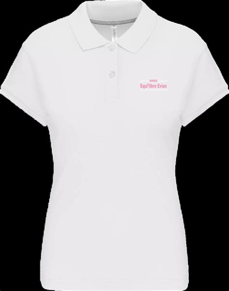 Polo de concours blanc femme Manège Equi libre Evian Mascotte Clothing