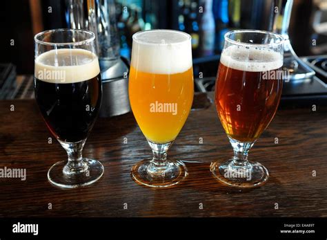 Three Pints Of Beer Hi Res Stock Photography And Images Alamy