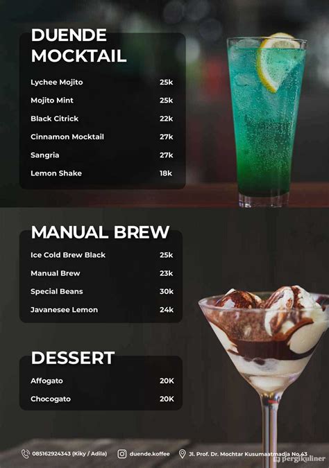 Selalu Diperbarui Menu Duende Coffee Surapati Bandung