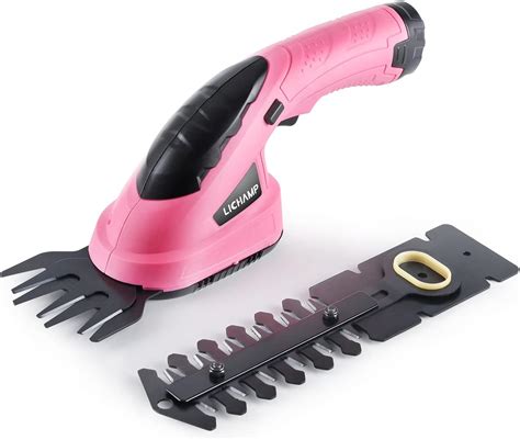 Lichamp 2 In 1 Electric Hand Held Grass Shear Pink Hedge Trimmer Shrubbery Clipper