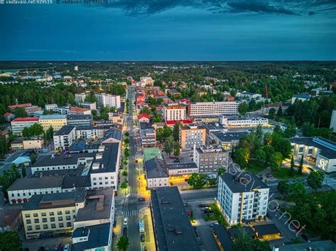 Kuva Riihim En Keskustaa Kaupunki Ilmakuva Ilmavalokuva Ilta Illalla