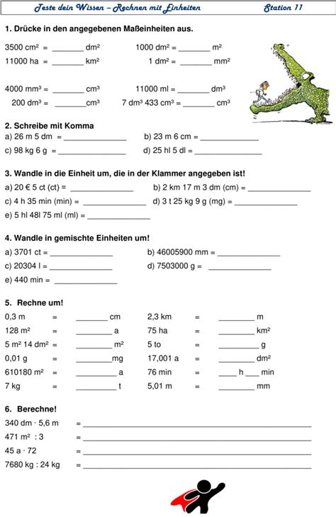 Bungsblatt Zu Gr En Und Ma Einheiten