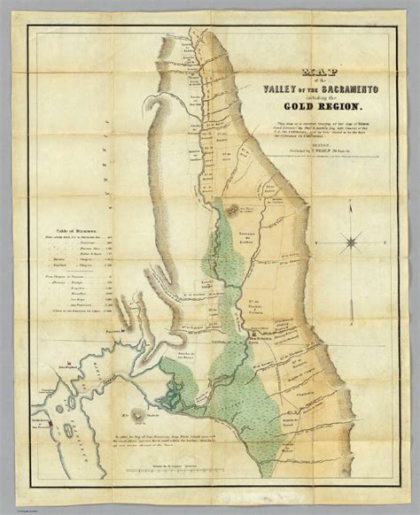 Map Of The Valley Of The Sacramento Including The Gold Region David