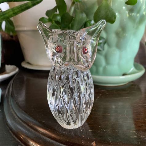 Clear Glass Owl Etsy