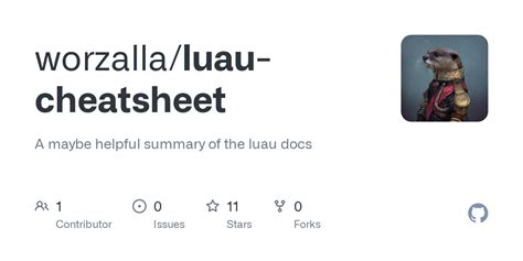 Github Worzalla Luau Cheatsheet A Maybe Helpful Summary Of The Luau Docs