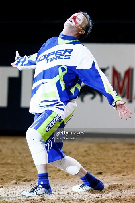 Rodeo Clown Flint Rasmussen Performs During The Final Round Of The