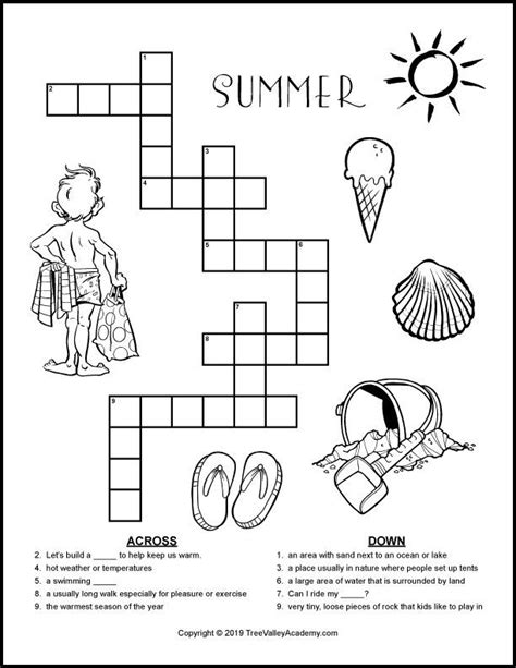 Crossword Puzzle 2nd Grade