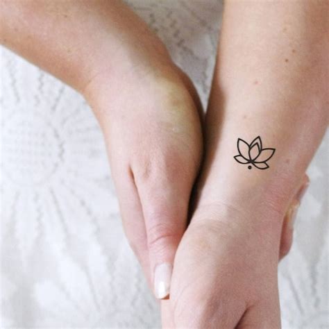 Unalome Lotus Temporary Tattoo Set Of Two Bohemian Temporary Etsy