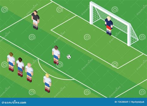 Football Soccer Penalty Ball On The Penalty Spot Stock Vector