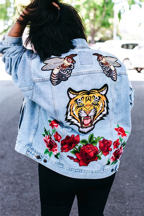 DIY Embroidered Patch Denim Jacket