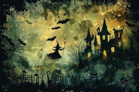 Premium Photo Halloween Witches And Haunted Houses Background