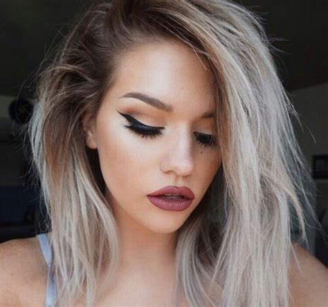 Medium Hair Length Medium Hair Style Make Up Blonde Hair Platinum