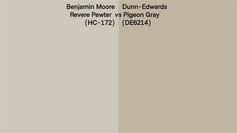 Benjamin Moore Revere Pewter Hc 172 Vs Dunn Edwards Pigeon Gray