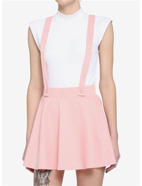 Pink Suspender Skater Skirt Hot Topic