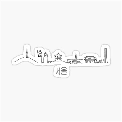 Seoul South Korea Skyline Sticker For Sale By Kurtiskurti Redbubble