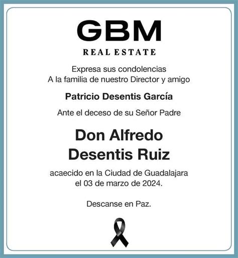 Don Alfredo Desentis Ruiz Obituario Esquela