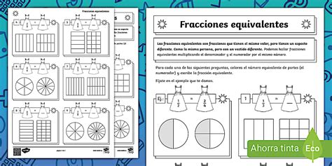 Ficha De Actividad Fracciones Equivalentes Teacher Made