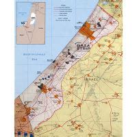 Large detailed satellite map of Gaza Strip with other marks | Gaza ...