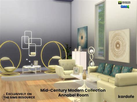 The Sims Resource Mid Century Modern Collection Annabel Room Room