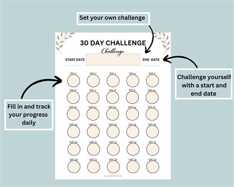 30 Day Challenge Tracker 30 Day Challenge Printable 30 Day Habit Tracker 30 Day Goal Tracker 30