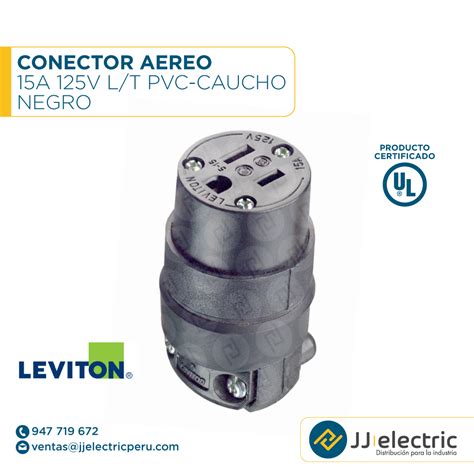 CONECTOR AEREO 15A 125V L T PVC LEVITON