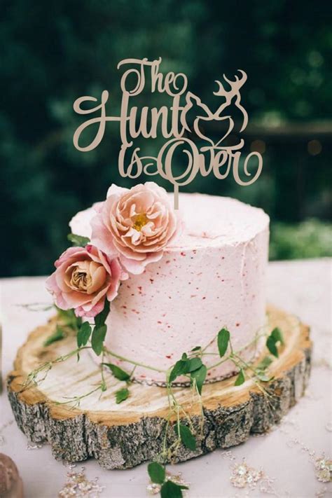 Wedding Rustic Cake Topper The Hunt Is Over Cake Topper Wedding Deer ...