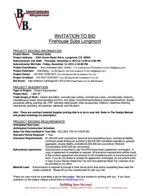 Fillable Online Itb Form Bvb General Contractors Pdf Bidroom Fax