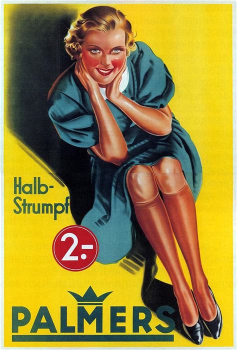 Palmers Halb Strumpf Vintage Germany Advertising Poster Mixed Media