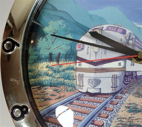 shontek wall clock railroad train lights  sounds optional works batt