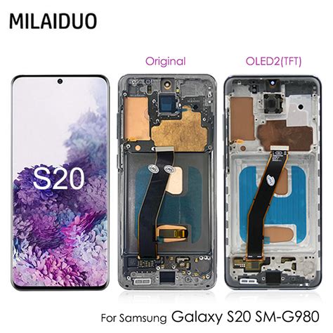 Amoled Tft S20 4g Lcd With Frame For Samsung Galaxy S20 Sm G980fds