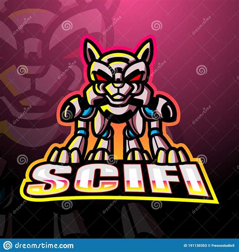 Robotic Mascot Esport Logo Design Stock Vector Illustration Of