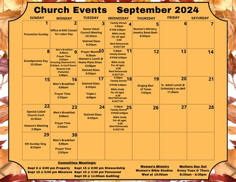 Calendar Coulter Road Baptist Church