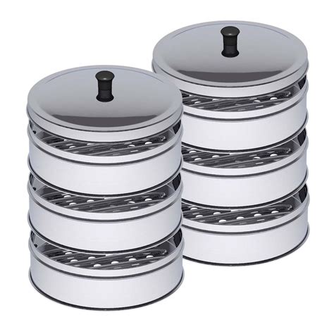 Soga 2x 3 Tier Stainless Steel Steamers With Lid Work Inside Of Basket