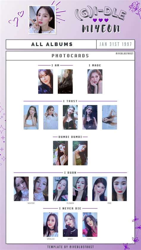 Gidle Photocard Template Printable Word Searches