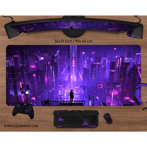 Rgb Mousepad Large Cyberpunk Desk Mat Vaporwave Deskmat Led Xl Big