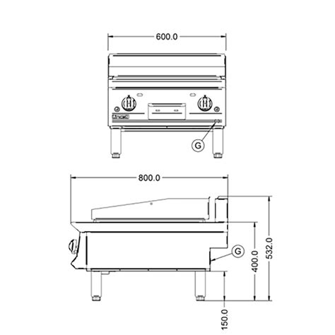 Opus By Lincat Og Gas Half Ribbed Griddle