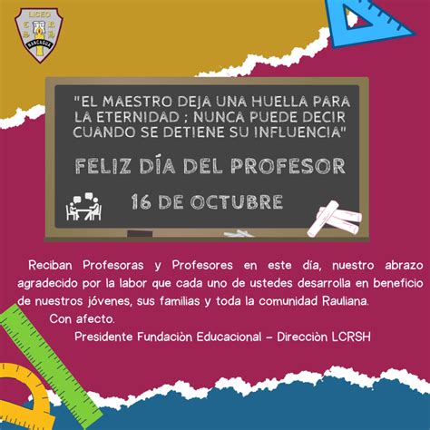 Feliz Dia Del Profesor Liceo Crsh