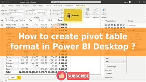 How To Create Pivot Table Format In Power BI YouTube