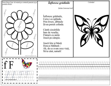 Litera F Mic De Tipar I De M N Nfloresc Gr Dinile Idei I Exemple