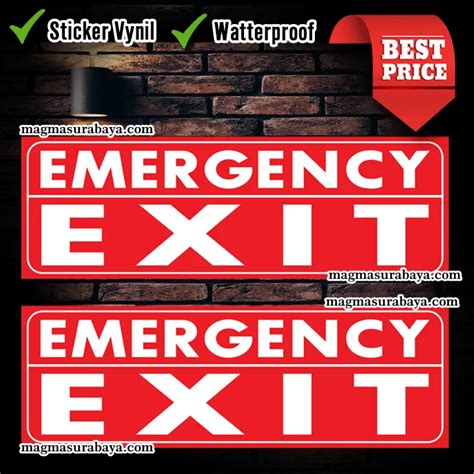 Stiker Emergency Exit Pintu Darurat Pintu Keluar Keadaan Darurat