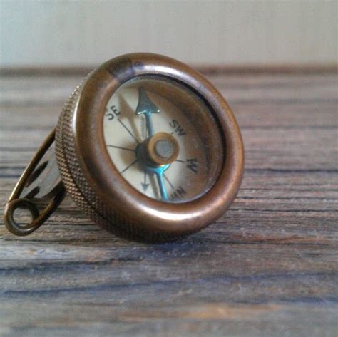 Vintage Marble S Brass Lapel Pin Compass