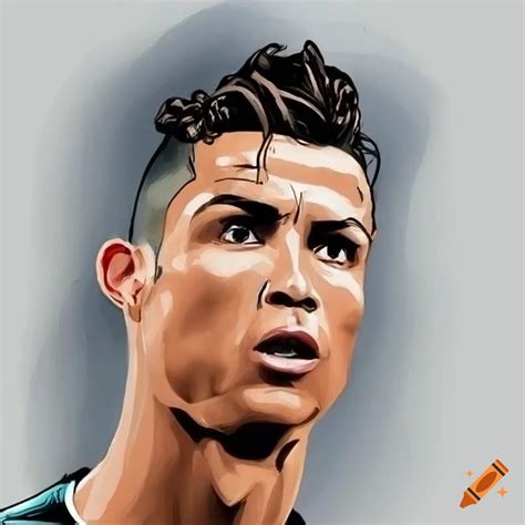 Comic Drawing Of Ronaldos Face On Craiyon