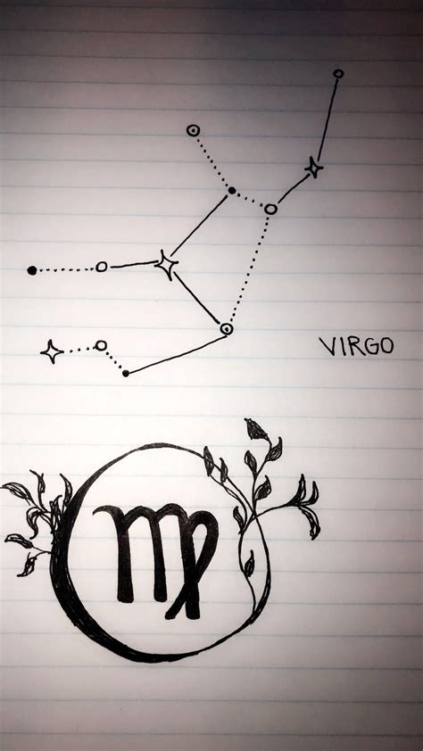 Virgo constellation minimalistic tattoo into design ideas | Virgo ...