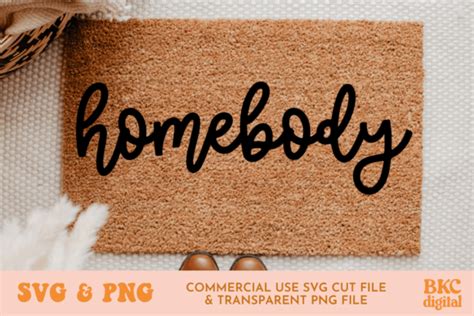 Homebody Cursive Door Mat Svg Png Graphic By Bykirstcodigital