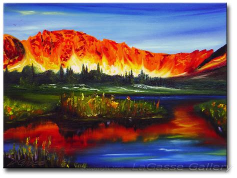 Sunset Glow On Sawtooth Abstract Art Lagasse Original Paintings